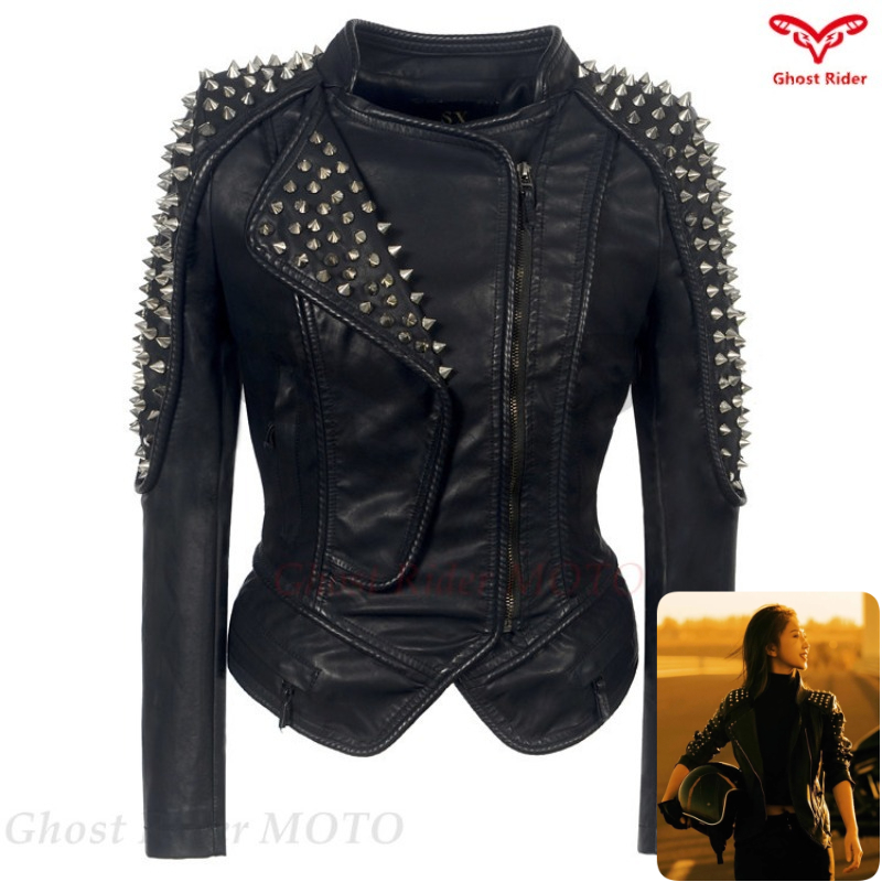 Riding Jacket Leather - Pu Leather Jacket Women's Handmade Beaded
