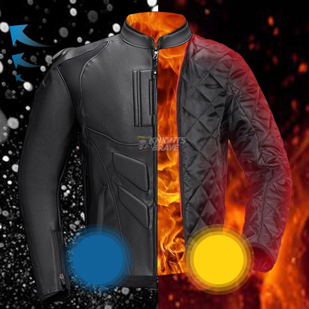 Riding Jacket Leather - Retro Leather Motorcycle Jacket Winter Windproof