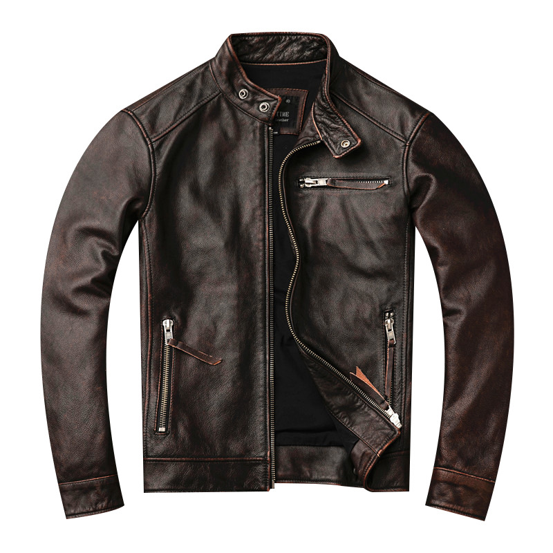 Ami Khaki Men's Distressed Lea – обзор и цена Riding Jacket Leather