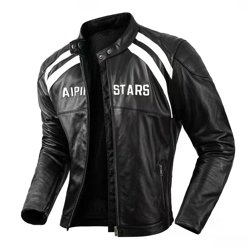 Men's Leather Biker Jacket Ret – обзор и цена Riding Jacket Leather