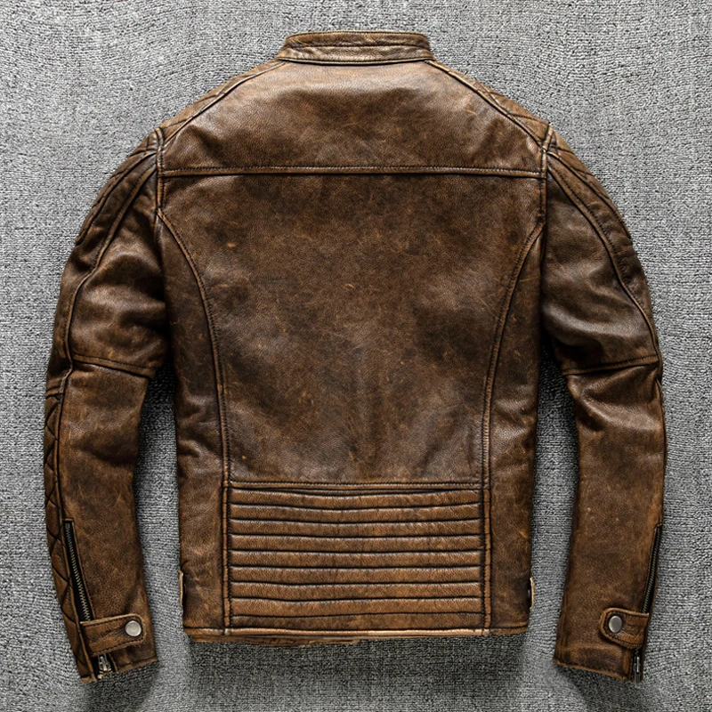 Vintage Men Leather Jacket Yel – обзор и цена Riding Jacket Leather