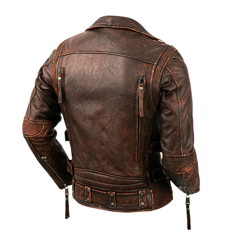 Men's Natural Leather Motorcyc – обзор и цена Riding Jacket Leather