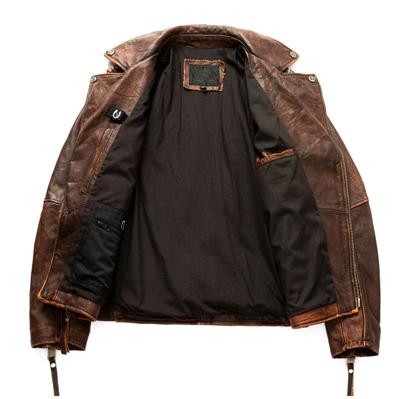 Men's Natural Leather Motorcyc – обзор и цена Riding Jacket Leather