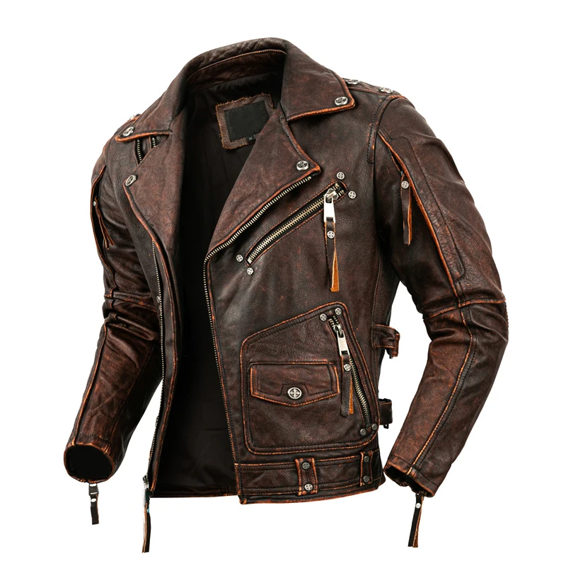 Men's Natural Leather Motorcyc – обзор и цена Riding Jacket Leather