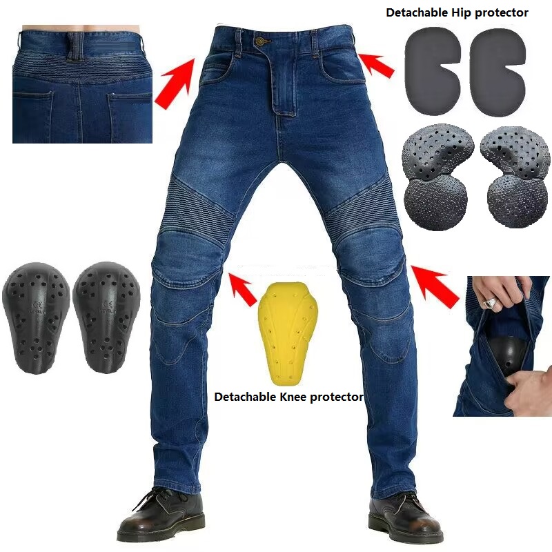 Men Jeans Embroidery Motorcycl – обзор и цена Motorcycle Gear Testing