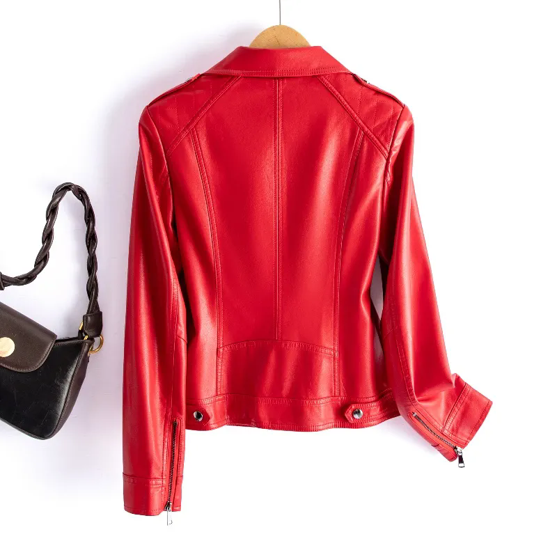 M-6XL Chic Wine Red Split Shee – обзор и цена Riding Jacket Leather