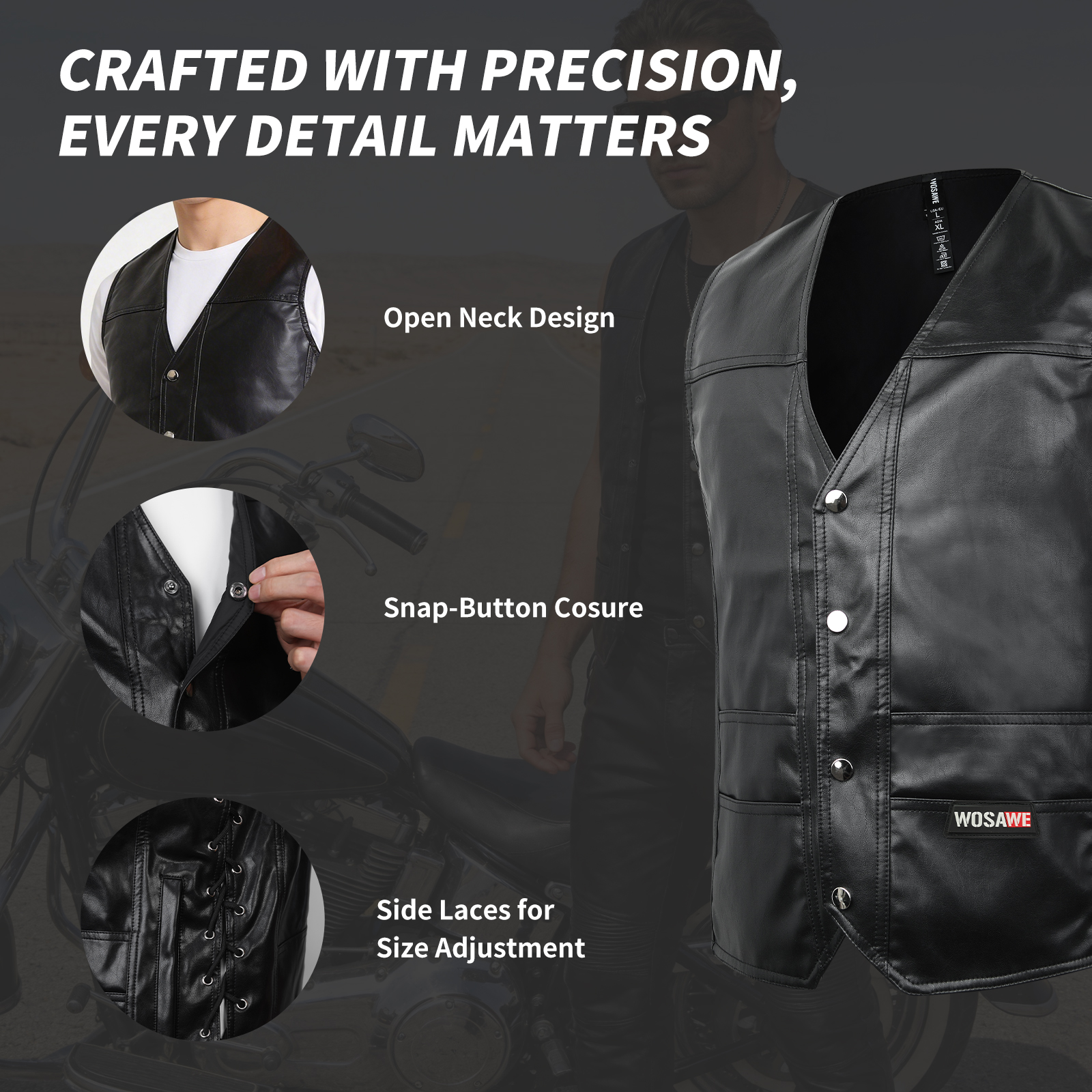 WOSAWE Leather Motorcycle Ride – обзор и цена Riding Jacket Leather