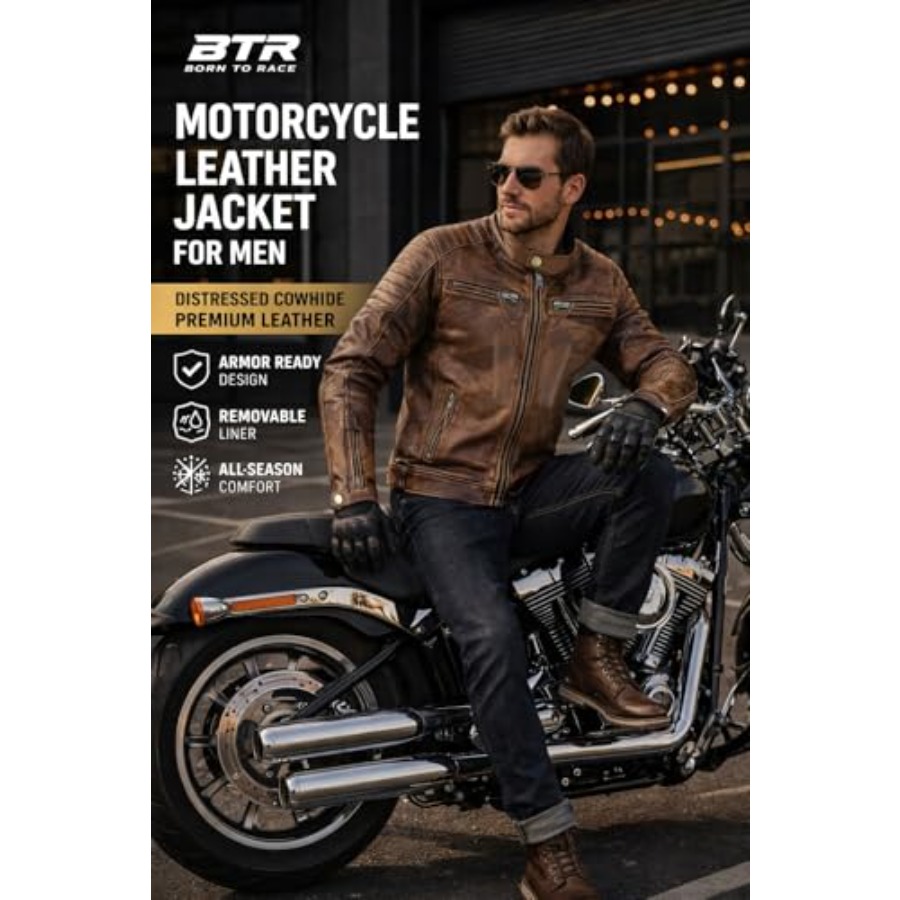 Men's Leather Motorcycle Jacke – обзор и цена Riding Jacket Leather