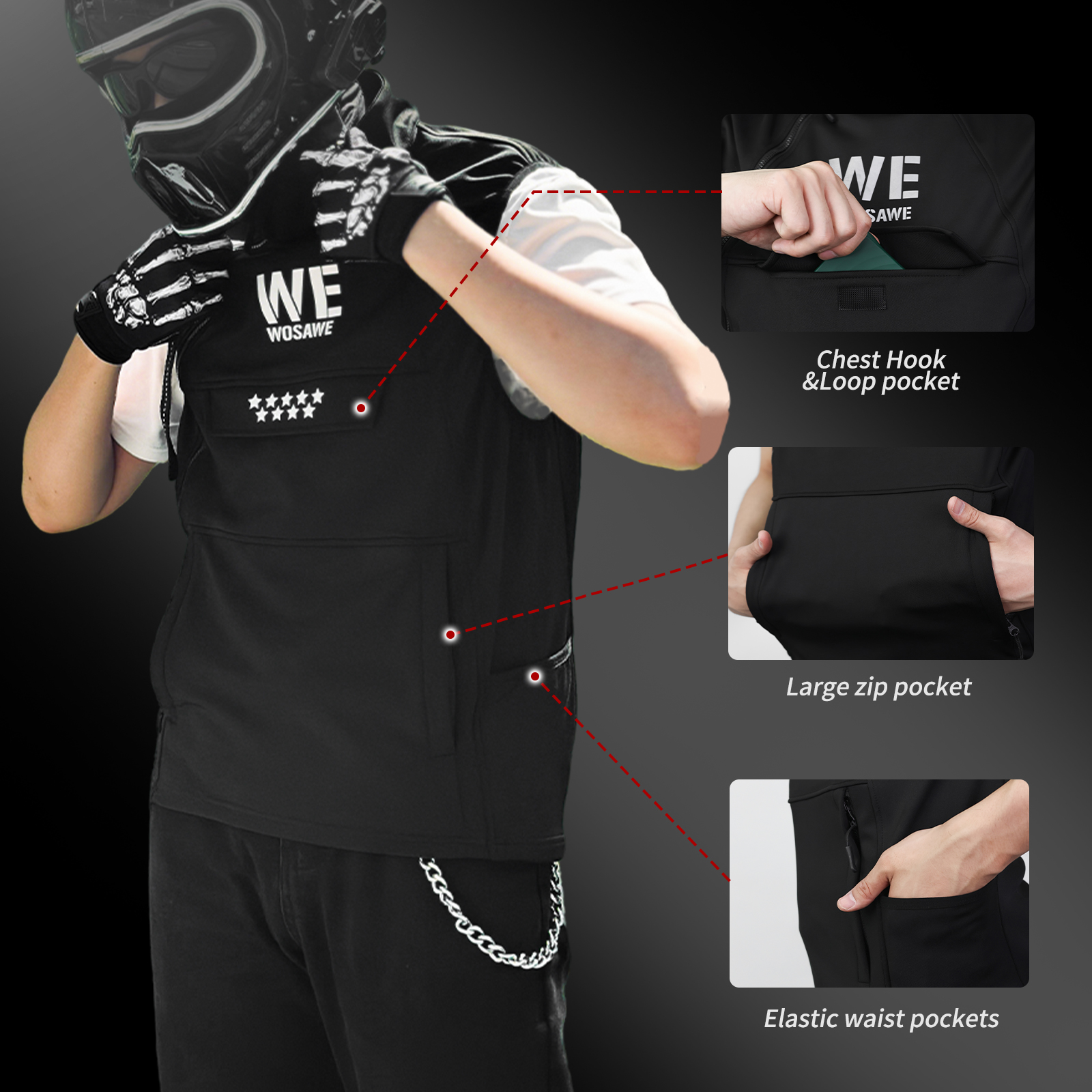 WOSAWE Winter Motorcycle Ridin – обзор и цена Motorcycle Gear Vest