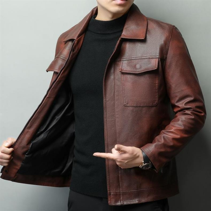 Vintage Brown Cowhide Leather  – обзор и цена Riding Jacket Leather